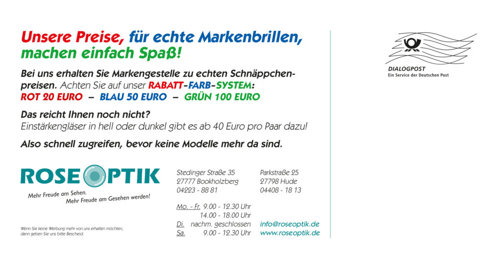 Rose Optik | Mehr Freude am Sehen. Mehr Freude am Gesehen werden!